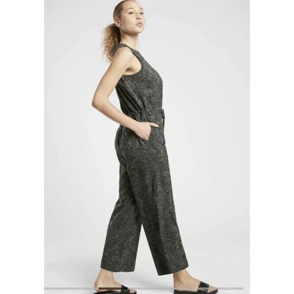 Athleta Topanga Printed Jumpsuit Viper Black Size Small - Picture 2 of 14